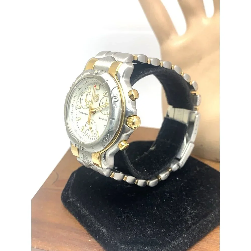 Tag Heuer Men's Watch CH1150-0 Swiss Quartz Chronograph 18k Yellow Gold Steel